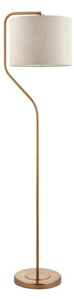 Carlton Fabric Floor Lamp In Brushed Aged Brass