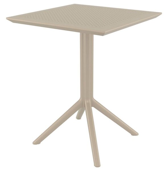 Fornebu Wooden Outdoor Dining Table In Taupe