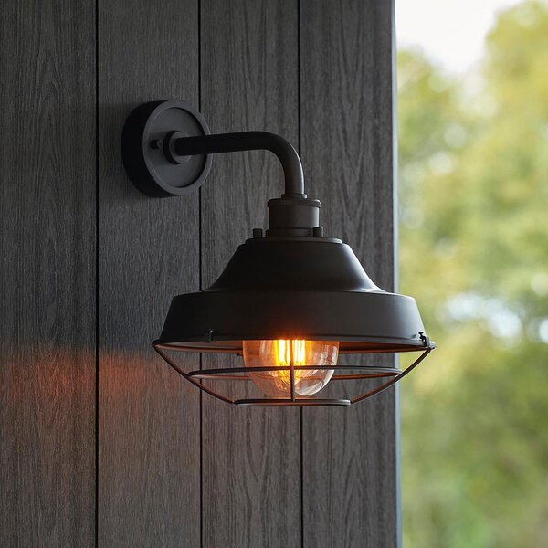 Lakeland Metal Wall Light In Matt Black
