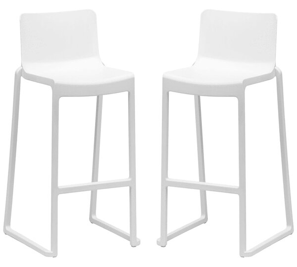 Ketchum White Polypropylene Stacking Bar Stools In Pair