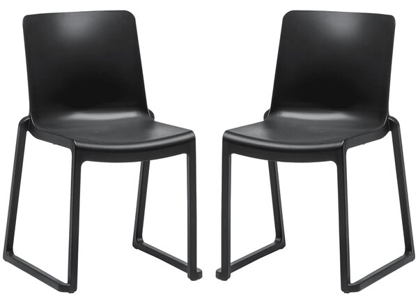 Ketchum Black Polypropylene Stacking Side Chairs In Pair