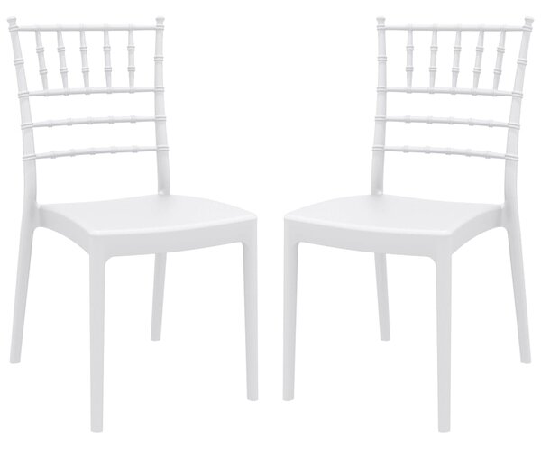 Jonesboro White Polypropylene Stacking Side Chairs In Pair