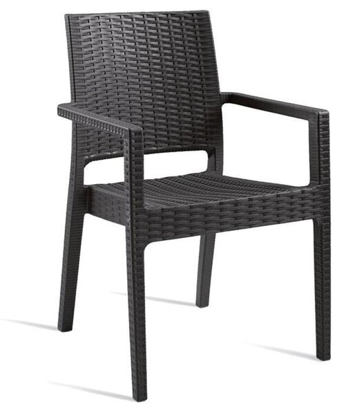 Laporte Plastic Outdoor Armchair In Dark Grey