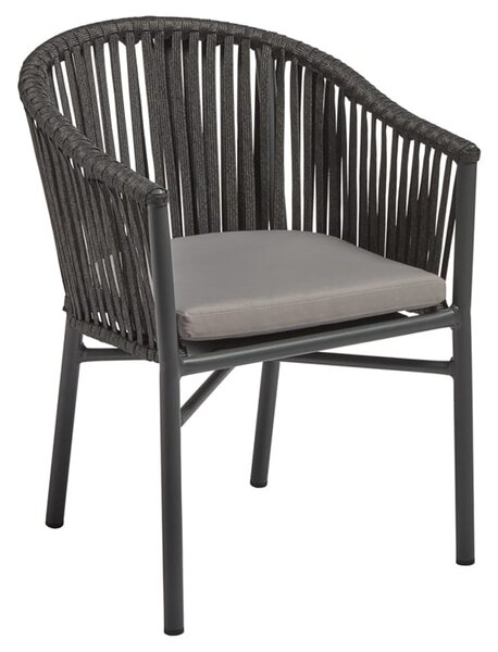 Hayward Rattan Outdoor Armchair In Dark Grey