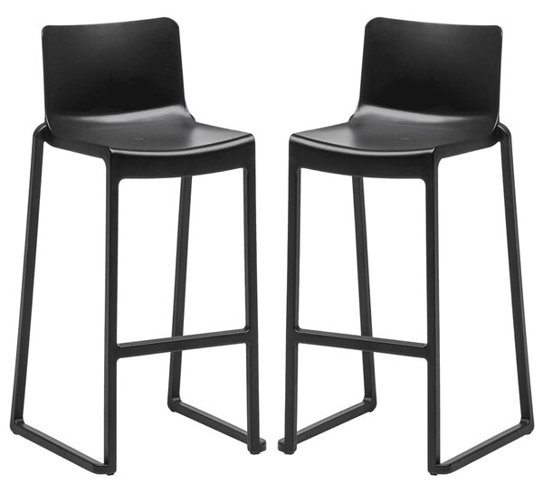 Ketchum Black Polypropylene Stacking Bar Stools In Pair