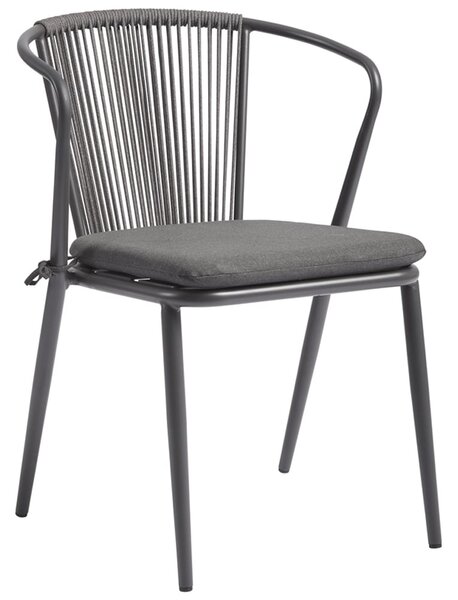Kutztown Aluminium Outdoor Armchair In Charcoal Grey