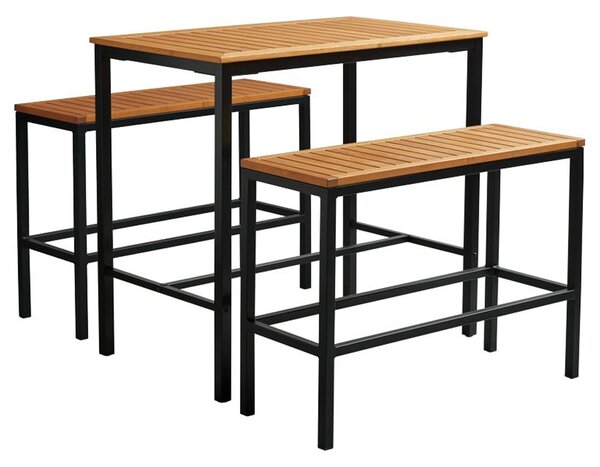 Inchture Wooden Bar Height Bench Set In Natural