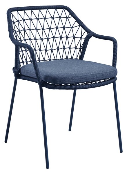 Keller Polyester Outdoor Stacking Armchair In Indigo Blue