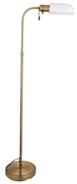Parma Opal Glass Floor Light In Antique Brass