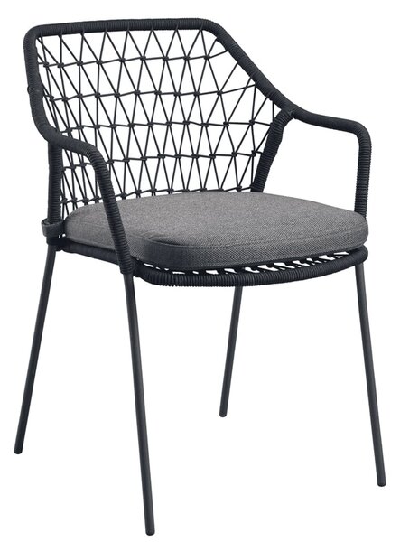 Keller Polyester Outdoor Stacking Armchair In Anthracite