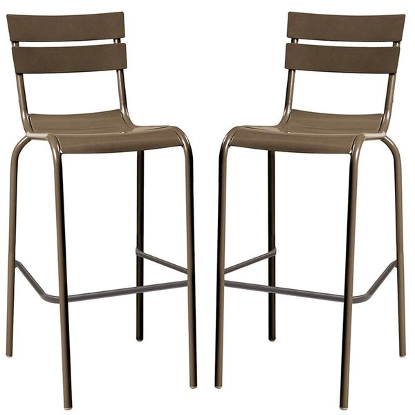 Magnolia Grey Aluminium Bar Stools In Pair