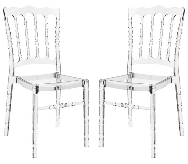 Oregon Clear Transparent Polycarbonate Side Chairs In Pair
