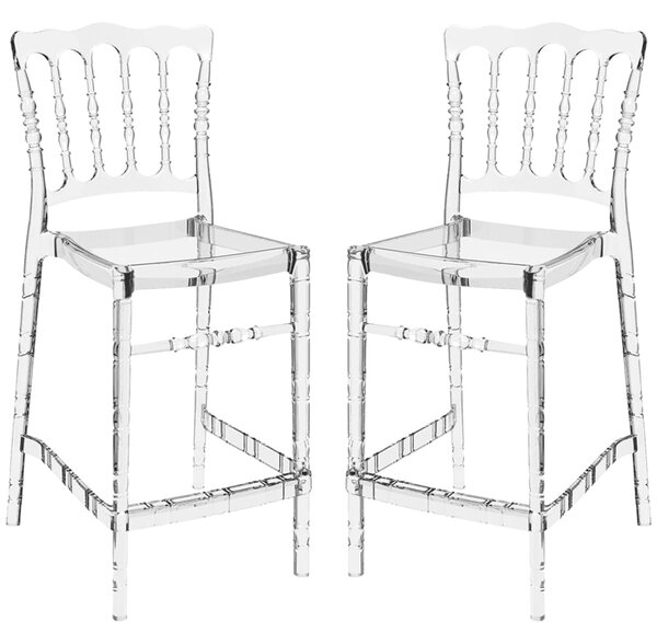 Oregon Clear Transparent Polycarbonate Bistro Chairs In Pair