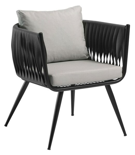 Mulvane Outdoor Rattan 1 Seater Sofa In Black And Anthracite