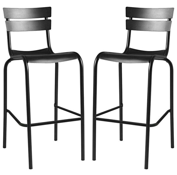 Magnolia Black Aluminium Bar Stools In Pair
