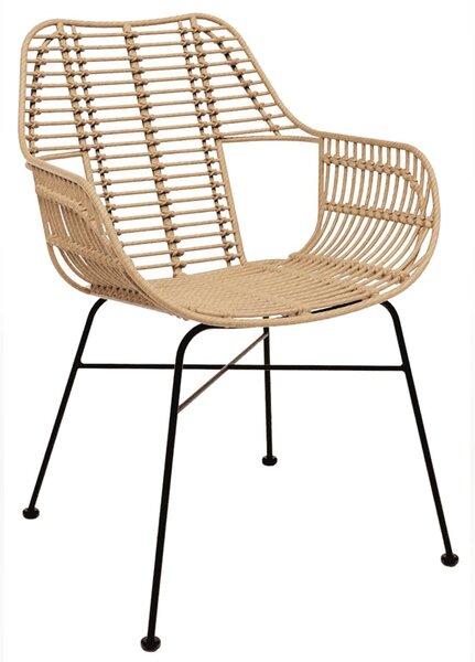 Ponoka Rattan Outdoor Stacking Armchair In Natural