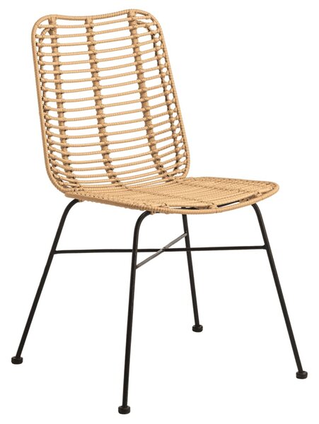 Ponoka Rattan Outdoor Stacking Side Chair In Natural