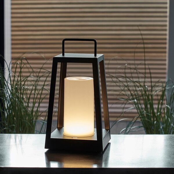 Telluride Metal Rechargeable Table Lamp In Matt Black