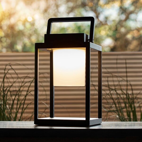 Temecula Aluminium Rechargeable Table Lamp In Matt Black