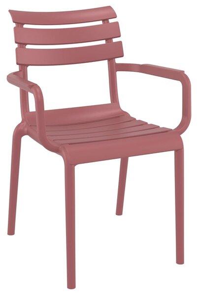 Pikeville Polypropylene Outdoor Armchairs In Marsala