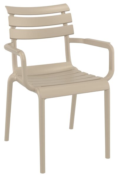 Pikeville Polypropylene Outdoor Armchairs In Taupe