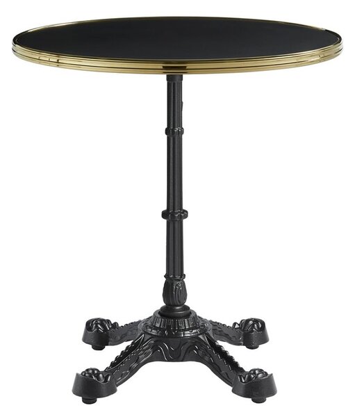 Pontiac 60cm Gold Rim Wooden Bistro Table In Black