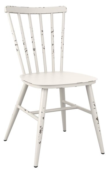 Selden Outdoor Aluminium Side Chairs In Retro White