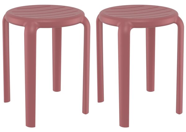 Tacoma Marsala 45cm Polypropylene Stools In Pair