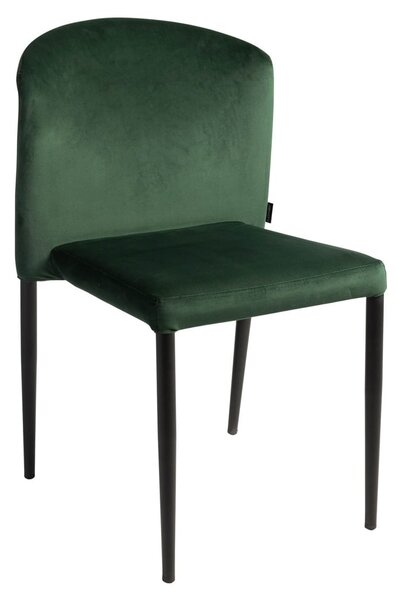 Vallejo Outdoor Velvet Stacking Side Chairs In Dark Green