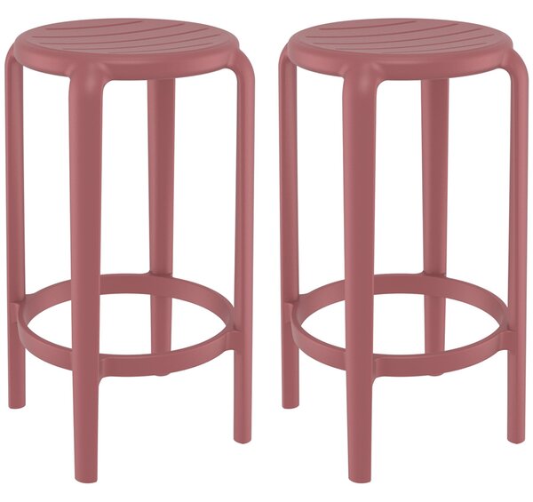 Tacoma Marsala 75cm Polypropylene Stools In Pair