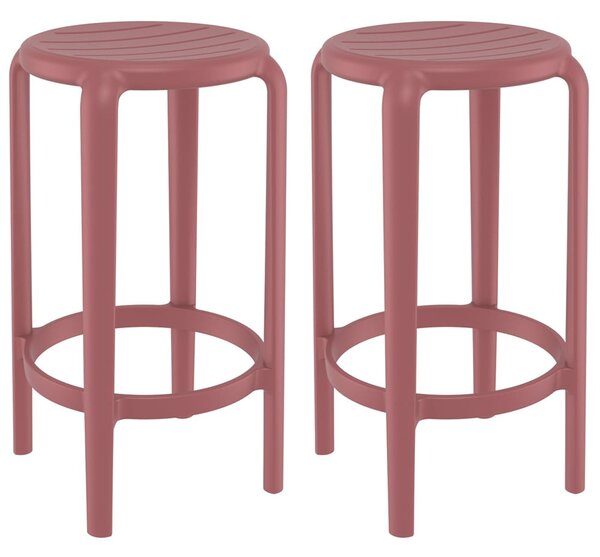 Tacoma Marsala 65cm Polypropylene Stools In Pair