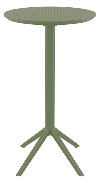 Shipley 60cm Polypropylene Bar Table In Olive Green