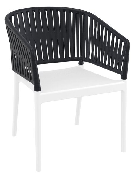 Penwell Polypropylene Outdoor Armchair In White And Black