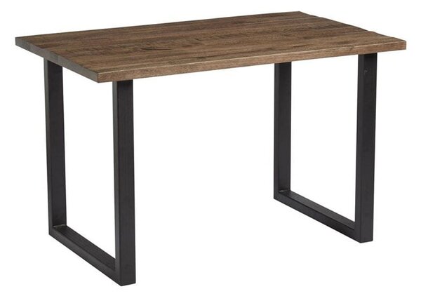 Worley 120cm Wooden Dining Table In Smoked And Black