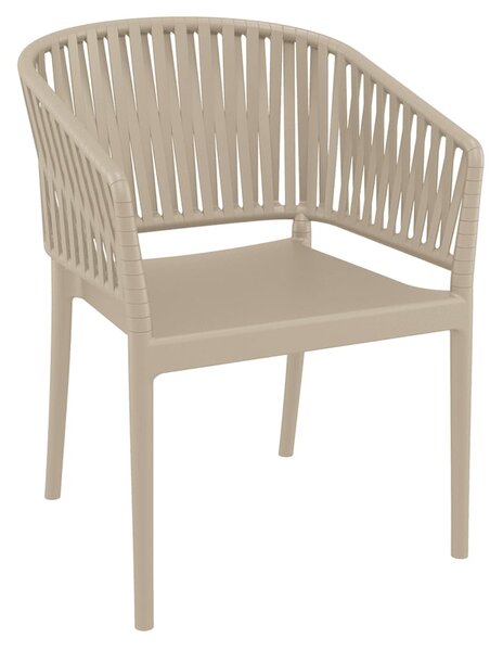Penwell Polypropylene Outdoor Armchair In Taupe