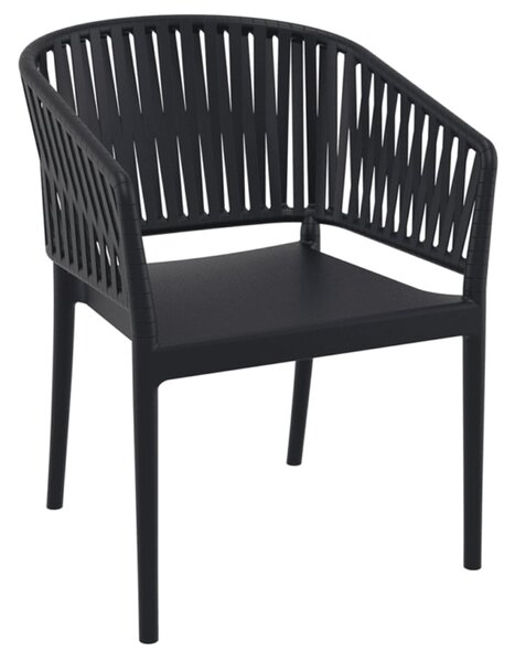 Penwell Polypropylene Outdoor Armchair In Black