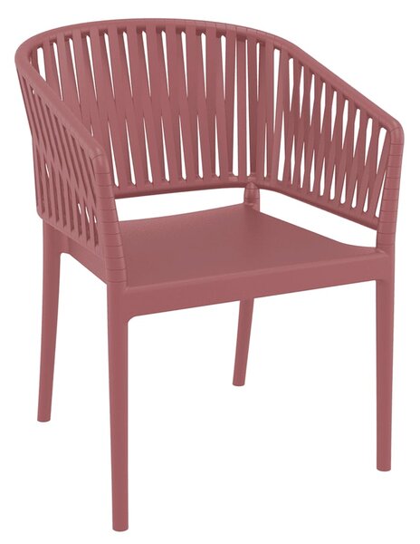 Penwell Polypropylene Outdoor Armchair In Marsala