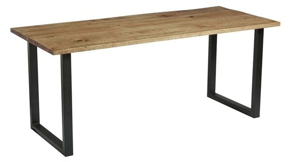 Worley 180cm Wooden Dining Table In Rustic Antique And Black
