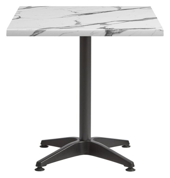 Fernie 70cm Carrara Marble Effect Bistro Table With Black Base