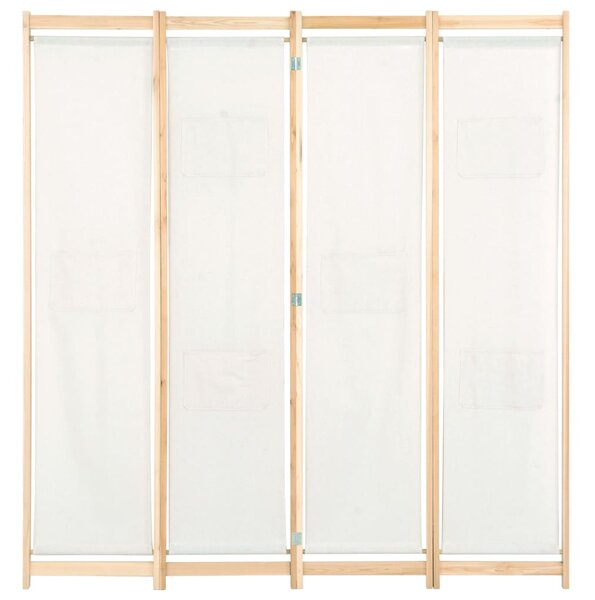 4-Panel Room Divider Cream 160x170x4 cm Fabric