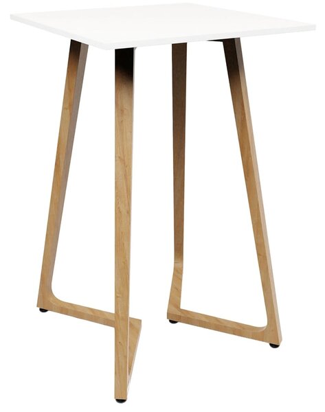 Wichita 18mm MFC Top White Bar Table 70cm with Oak Legs