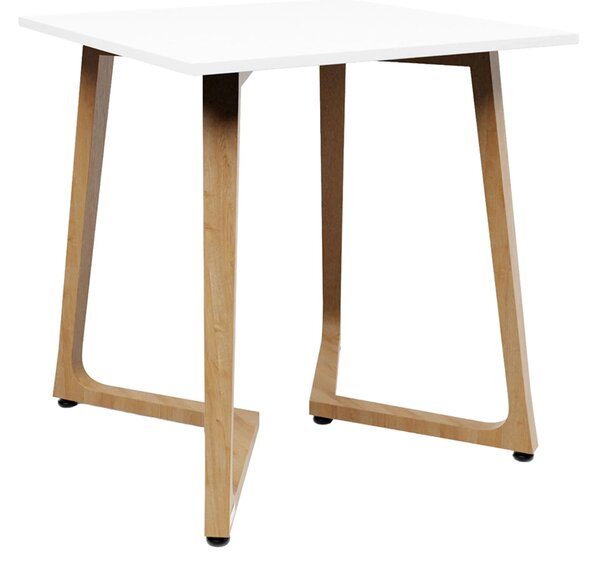 Wichita 18mm MFC Top White Dining Table 70cm with Oak Legs