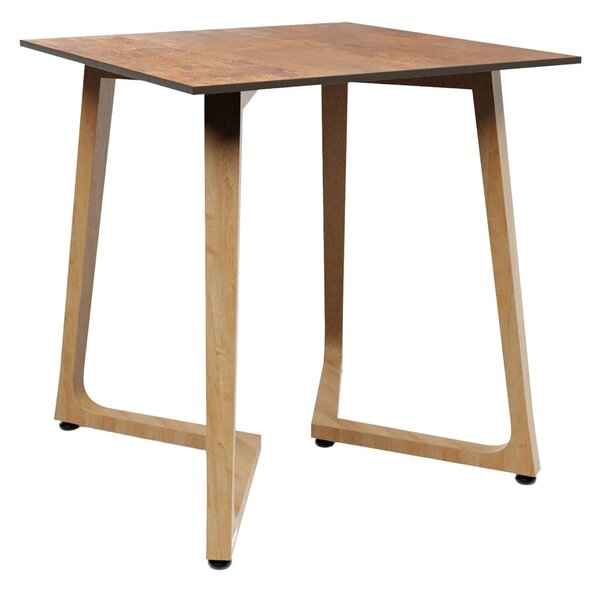 Wichita 12mm HPL Top Rust Dining Table 70cm with Oak Legs