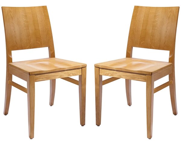Owensboro Natural Wooden Side Chairs In Pair