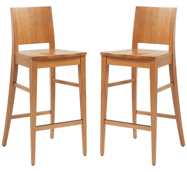 Owensboro Natural Wooden Bar Stools In Pair