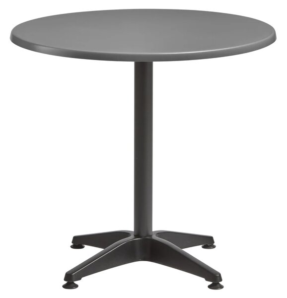 Fernie 70cm Grey Wooden Round Bistro Table With Black Base