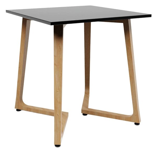 Wichita 18mm MFC Top Black Dining Table 70cm with Oak Legs