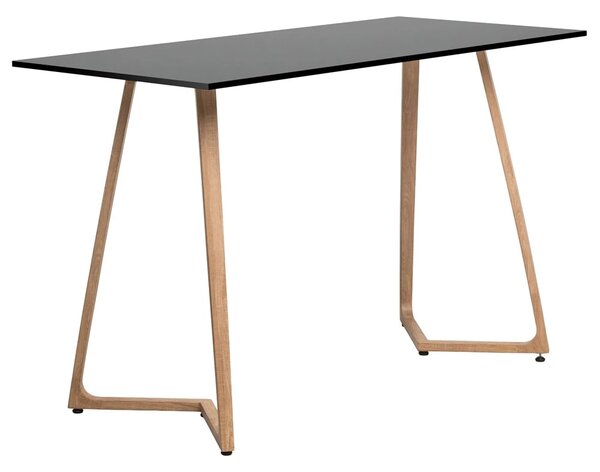 Wichita 18mm MFC Top Black Bar Table 180cm with Oak Legs