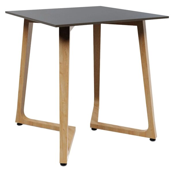 Wichita 12mm HPL Top Black Dining Table 70cm with Oak Legs