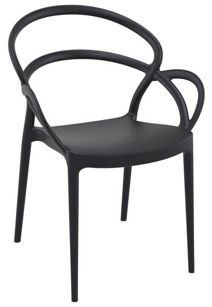 Mckinney Polypropylene Garden Armchair In Black